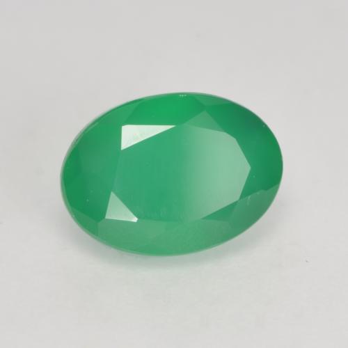 Ágata Verde trébol natural de 1.15 ct, Corte Óvalo, Translúcido