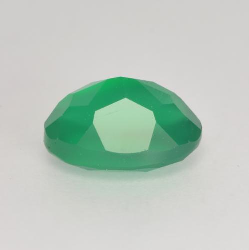 Ágata Verde trébol natural de 1.15 ct, Corte Óvalo, Translúcido