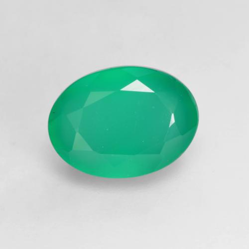 Ágata verde natural de 1,25 ct, corte óvalo, translúcido