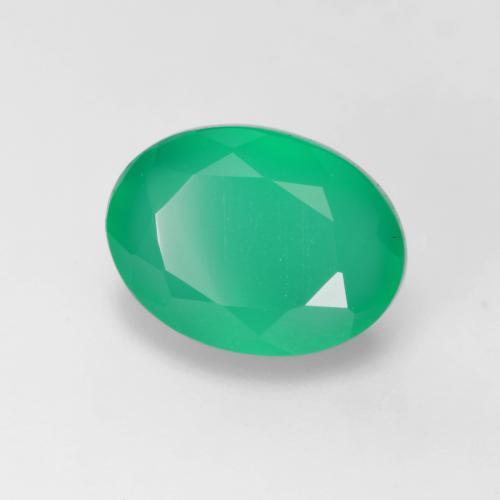 Ágata verde natural de 1,25 ct, corte óvalo, translúcido