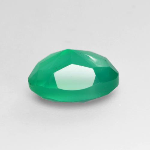 Ágata verde natural de 1,25 ct, corte óvalo, translúcido