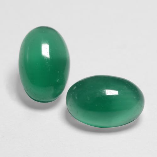 Gemas de ágata verde natural de 1,10 ct, corte óvalo, translúcido