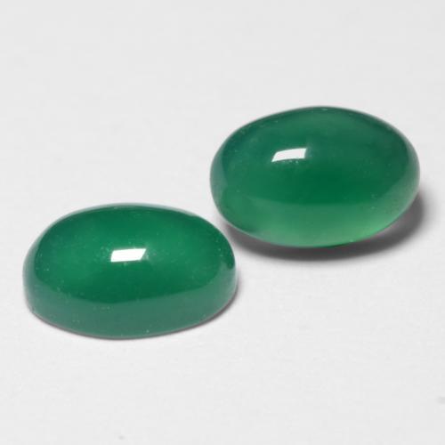 Gemas de ágata verde natural de 1,10 ct, corte óvalo, translúcido