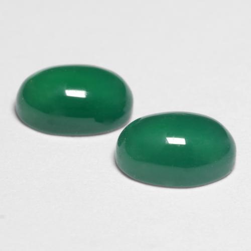 Gemas de ágata verde natural de 1,10 ct, corte óvalo, translúcido