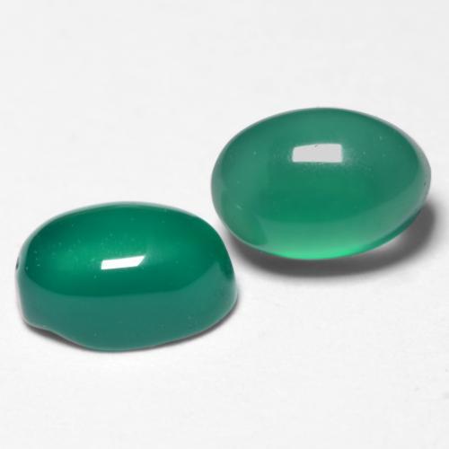 Gemas de Ágata Verde medio natural de 1.36 ct, Corte Óvalo, Translúcido