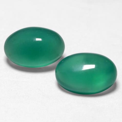 Gemas de ágata verde natural de 1,09 ct, corte óvalo, translúcido