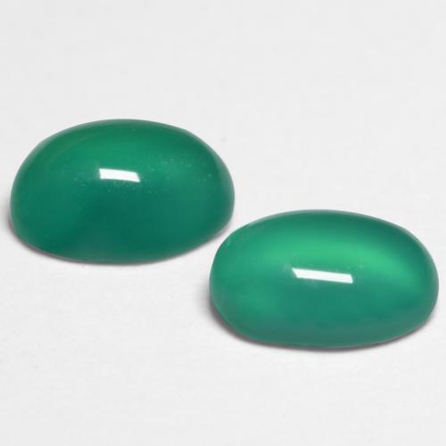 Gemas de ágata verde natural de 1,09 ct, corte óvalo, translúcido