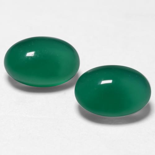 Gemas de ágata verde natural de 1,17 ct, corte óvalo, translúcido