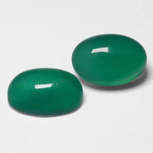 Gemas de ágata verde natural de 1,17 ct, corte óvalo, translúcido