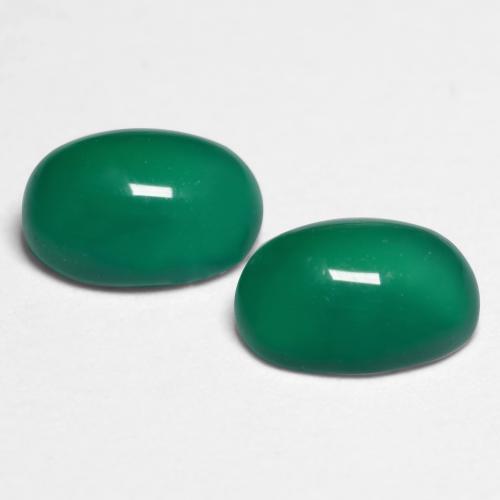 Gemas de ágata verde natural de 1,17 ct, corte óvalo, translúcido