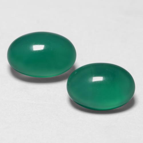 Gemas de ágata verde natural de 1,08 ct, corte óvalo, translúcido