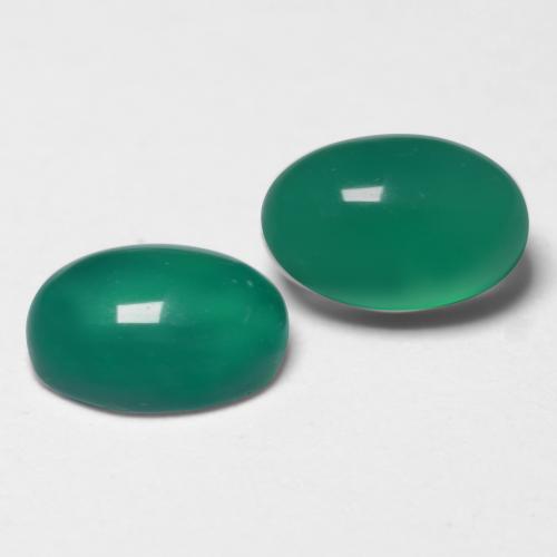 Gemas de ágata verde natural de 1,08 ct, corte óvalo, translúcido