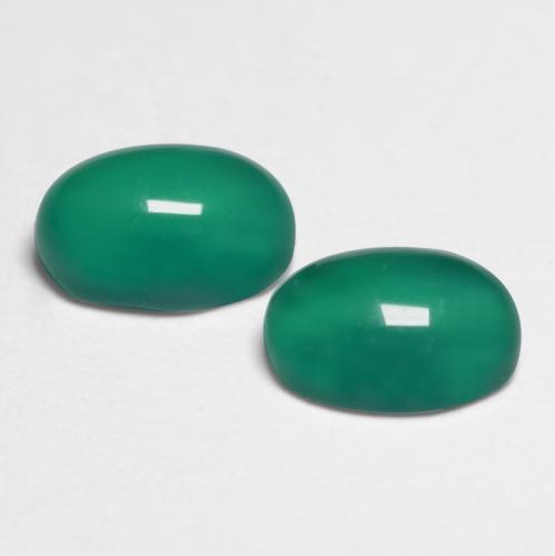Gemas de ágata verde natural de 1,08 ct, corte óvalo, translúcido