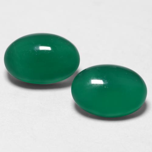 Gemas de ágata verde natural de 1,29 ct, corte óvalo, translúcido