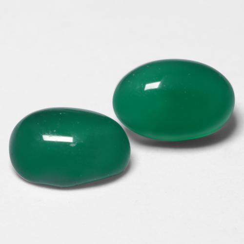 Gemas de ágata verde natural de 1,29 ct, corte óvalo, translúcido