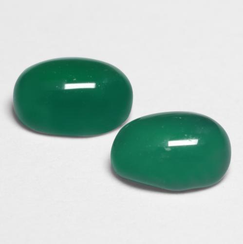 Gemas de ágata verde natural de 1,29 ct, corte óvalo, translúcido