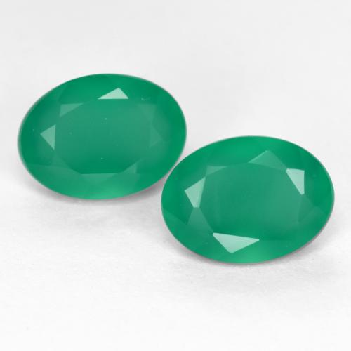 Gemas de ágata verde natural de 2,28 ct, corte óvalo, translúcido
