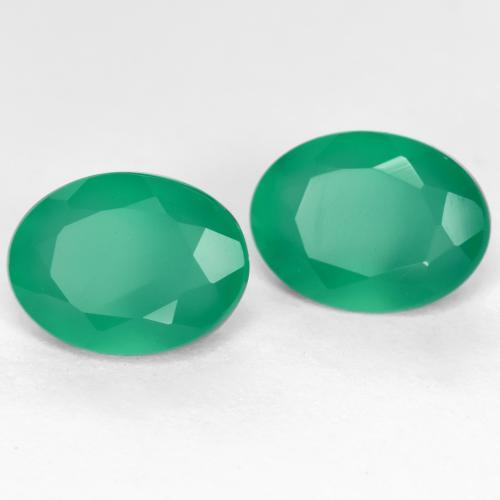 Gemas de ágata verde natural de 2,28 ct, corte óvalo, translúcido