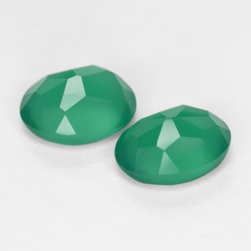 Gemas de ágata verde natural de 2,28 ct, corte óvalo, translúcido