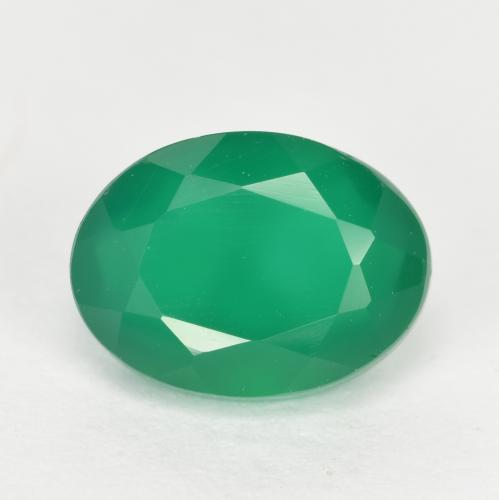 Ágata verde natural de 1,32 ct, corte óvalo, translúcido