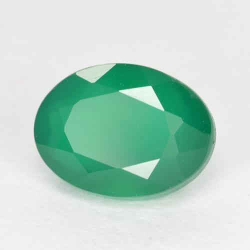 Ágata verde natural de 1,32 ct, corte óvalo, translúcido