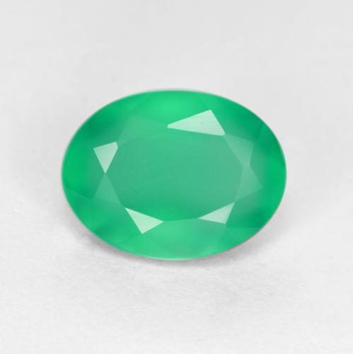 Ágata verde natural de 1,12 ct, corte óvalo, translúcido