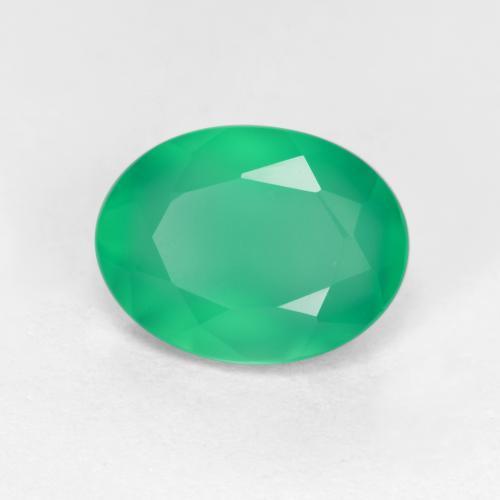 Ágata verde natural de 1,12 ct, corte óvalo, translúcido