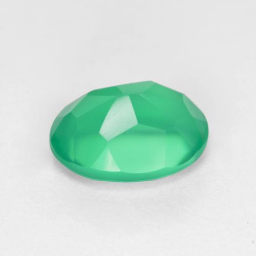 Ágata verde natural de 1,12 ct, corte óvalo, translúcido