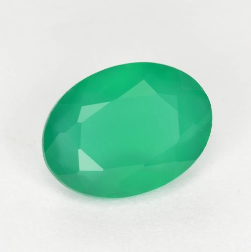 Ágata Verde jade natural de 1.00 ct, Corte Óvalo, Translúcido