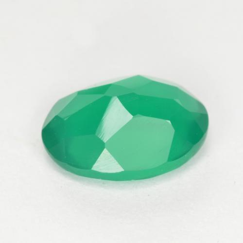 Ágata Verde jade natural de 1.00 ct, Corte Óvalo, Translúcido