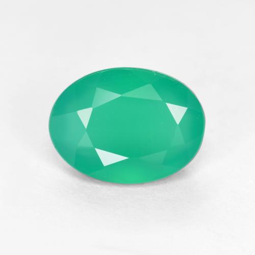 Ágata verde natural de 1,03 ct, corte óvalo, translúcido
