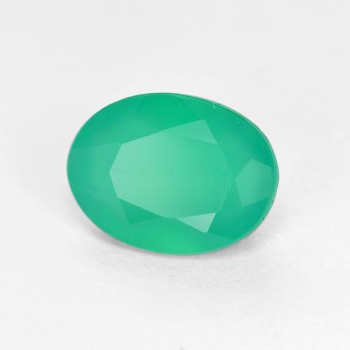 Ágata verde natural de 1,03 ct, corte óvalo, translúcido