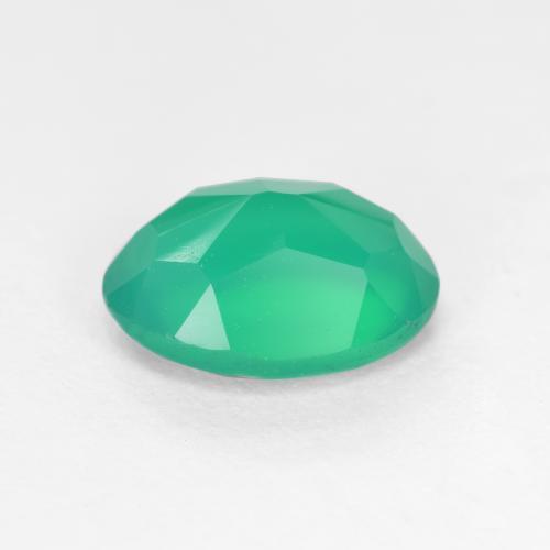 Ágata verde natural de 1,03 ct, corte óvalo, translúcido