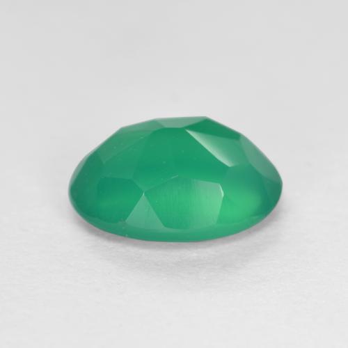 Ágata Verde medio natural de 1.04 ct, Corte Óvalo, Translúcido