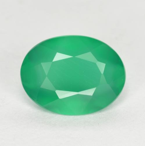 Ágata verde natural de 1,04 ct, corte óvalo, translúcido
