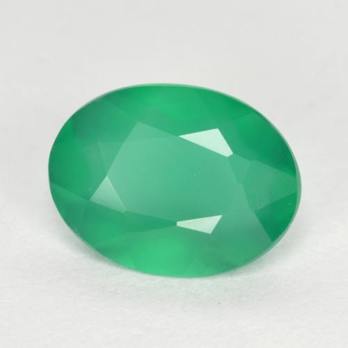 Ágata verde natural de 1,04 ct, corte óvalo, translúcido