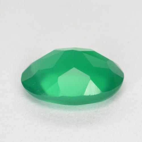 Ágata verde natural de 1,04 ct, corte óvalo, translúcido