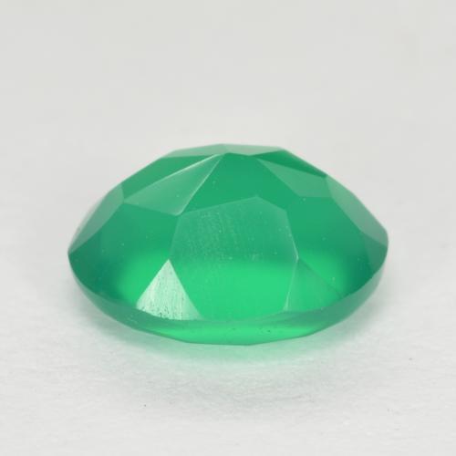 Ágata Verde medio natural de 1.14 ct, Corte Óvalo, Translúcido