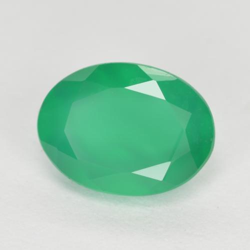 Ágata verde natural de 1,15 ct, corte óvalo, translúcido