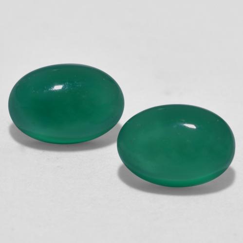 Gemas de ágata verde natural de 1,15 ct, corte óvalo, translúcido