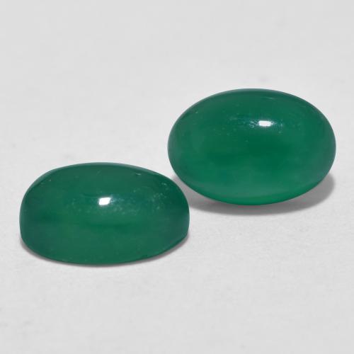 Gemas de ágata verde natural de 1,15 ct, corte óvalo, translúcido