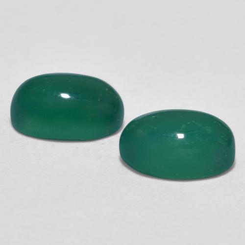 Gemas de ágata verde natural de 1,15 ct, corte óvalo, translúcido