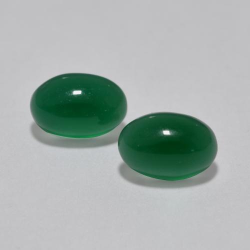 Gemas de Ágata Verde amarillento natural de 1.19 ct, Corte Óvalo, Translúcido