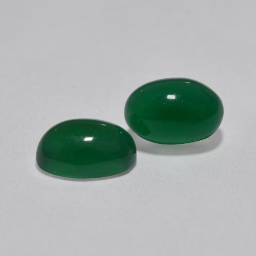 Gemas de Ágata Verde amarillento natural de 1.19 ct, Corte Óvalo, Translúcido
