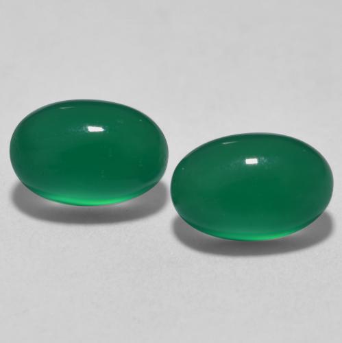 Gemas de Ágata Verde cálido natural de 1.22 ct, Corte Óvalo, Translúcido