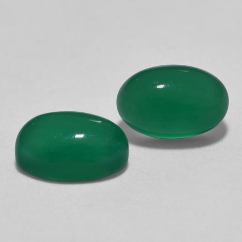 Gemas de Ágata Verde cálido natural de 1.22 ct, Corte Óvalo, Translúcido