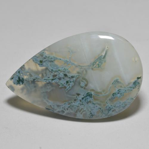 Ágata multicolor natural de 27,73 ct, en forma de pera, translúcido