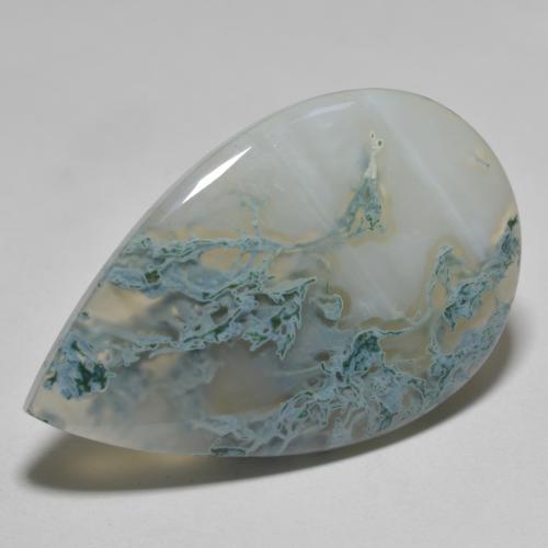 Ágata multicolor natural de 27,73 ct, en forma de pera, translúcido