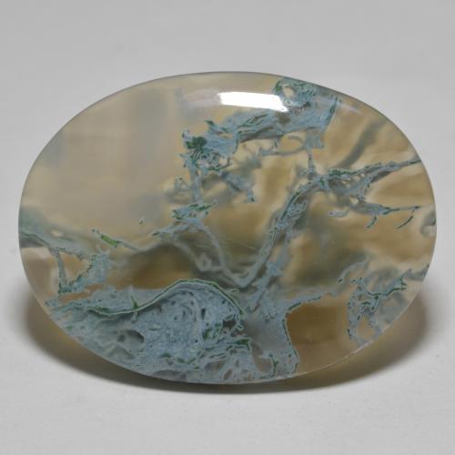 Ágata multicolor natural de 30,79 ct, corte óvalo, translúcido