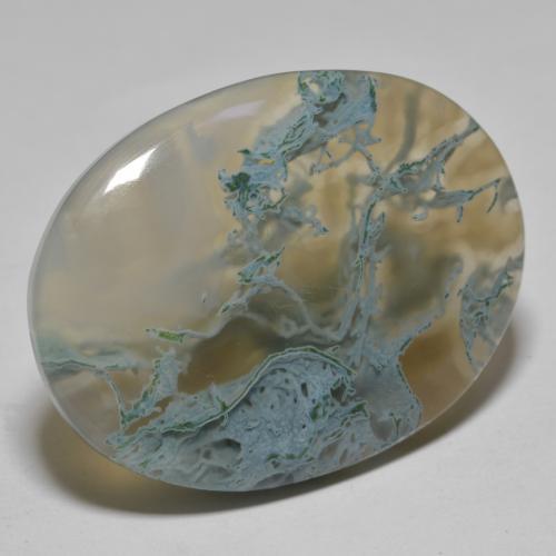 Ágata multicolor natural de 30,79 ct, corte óvalo, translúcido